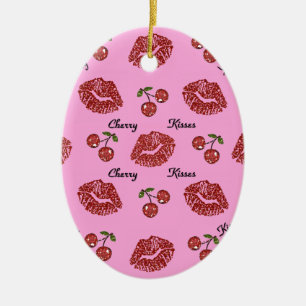 RAB Rockabilly Cherry Kisses på Rosa Julgransprydnad Keramik