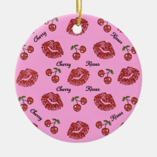 RAB Rockabilly Cherry Kisses på Rosa Julgransprydnad Keramik