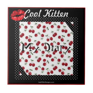 RAB Rockabilly Coola Kitten Cherry Kiss Print Tile Kakelplatta