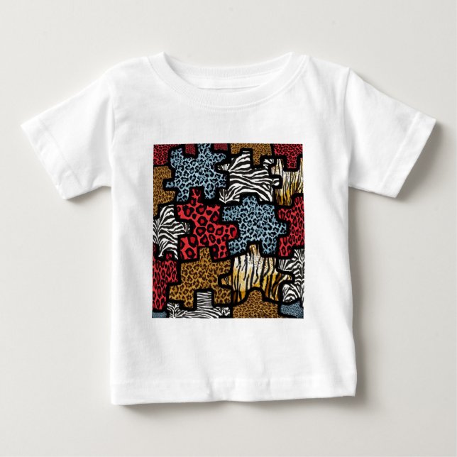 RAB Rockabilly Djurtryck Pussel T Shirt (Framsida)