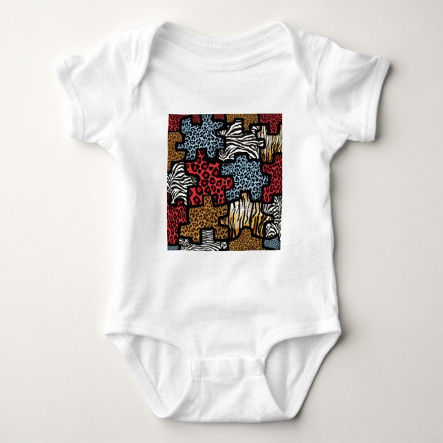 RAB Rockabilly Djurtryck Pussel T Shirt (Framsida)