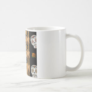 RAB Rockabilly Guld Leopardtryck Socker Skallar Kaffemugg