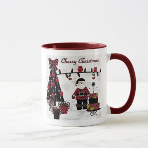 RAB Rockabilly Körsbär Jul Tomte Gåvor Mugg