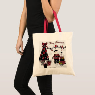 RAB Rockabilly Körsbär Jul Tomte Presenter Tygkasse