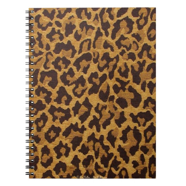 RAB Rockabilly Leopard Skriv ut Brown Guld Anteckningsbok (Framsidan)