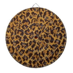 RAB Rockabilly Leopard Skriv ut Brown Guld Darttavla