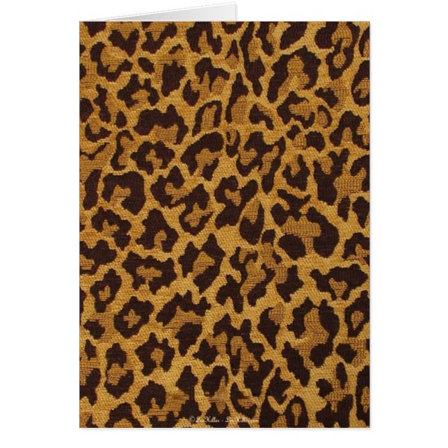RAB Rockabilly Leopard Skriv ut Brown Guld Hälsningskort (Framsidan)