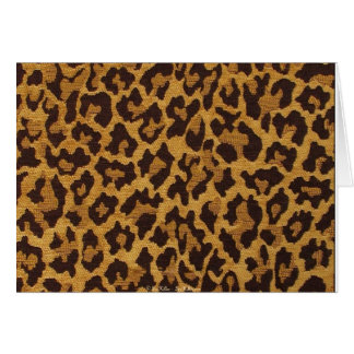 RAB Rockabilly Leopard Skriv ut Brown Guld Hälsningskort