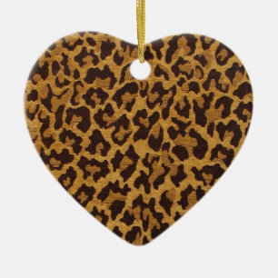 RAB Rockabilly Leopard Skriv ut Brown Guld Julgransprydnad Keramik