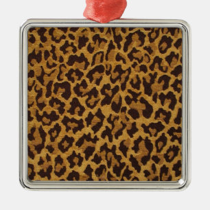 RAB Rockabilly Leopard Skriv ut Brown Guld Julgransprydnad Metall
