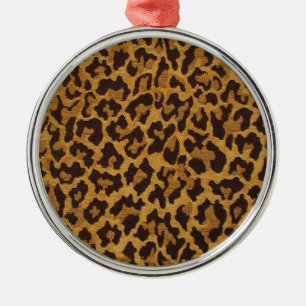 RAB Rockabilly Leopard Skriv ut Brown Guld Julgransprydnad Metall