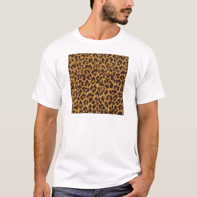 RAB Rockabilly Leopard Skriv ut Brown Guld T-shirt (Framsida)