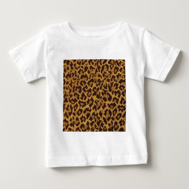RAB Rockabilly Leopard Skriv ut Brown Guld Tee Shirt (Framsida)
