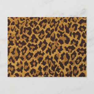 RAB Rockabilly Leopard Skriv ut Brown Guld Vykort