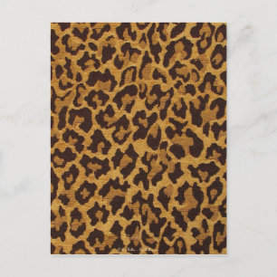RAB Rockabilly Leopard Skriv ut Brown Guld Vykort