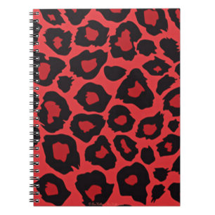 RAB Rockabilly Leopard Skriv ut rött svart Anteckningsbok Med Spiral