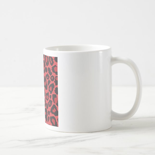 RAB Rockabilly Leopard Skriv ut rött svart Kaffemugg (Höger)