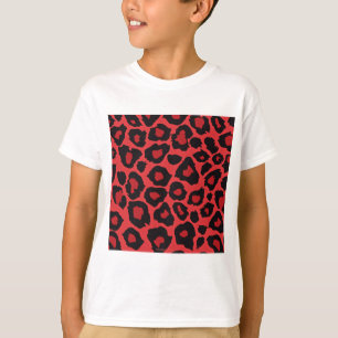 RAB Rockabilly Leopard Skriv ut rött svart T Shirt
