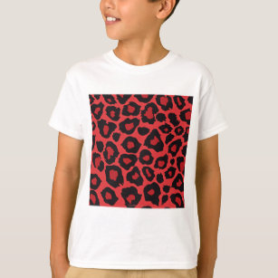 RAB Rockabilly Leopard Skriv ut rött svart T Shirt