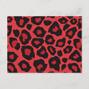 RAB Rockabilly Leopard Skriv ut rött svart Vykort