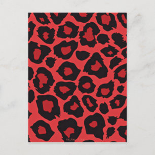 RAB Rockabilly Leopard Skriv ut rött svart Vykort