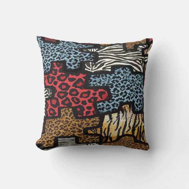RAB Rockabilly Leopard Zebra Pusseltryck Kudde (Framsida)