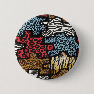 RAB Rockabilly Leopard Zebra Pusseltryckta present Knapp