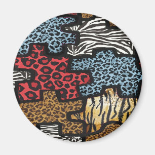 RAB Rockabilly Leopard Zebra Pusseltryckta present Magnet