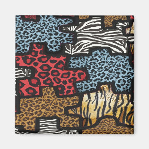 RAB Rockabilly Leopard Zebra Pusseltryckta present Magnet