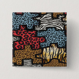RAB Rockabilly Leopard Zebra Puzzle-utskrifter Knapp