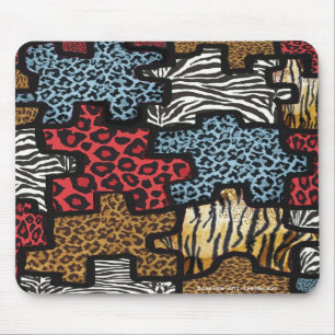 RAB Rockabilly Leopard Zebra Puzzle-utskrifter Musmatta