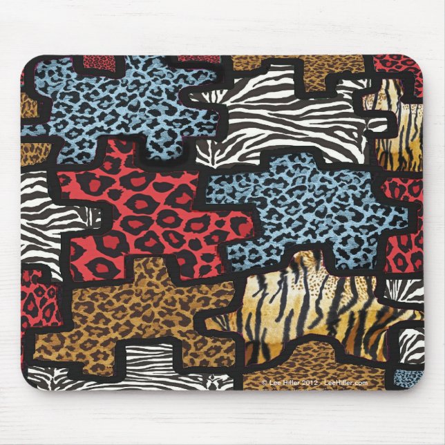 RAB Rockabilly Leopard Zebra Puzzle-utskrifter Musmatta (Framsidan)