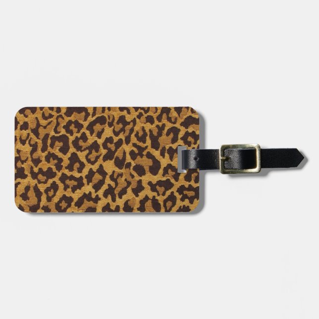 RAB Rockabilly Leopardtryck Brun Guld Bagagebricka (Horisontell Framsida)