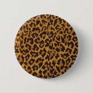 RAB Rockabilly Leopardtryck Brun Guld Knapp