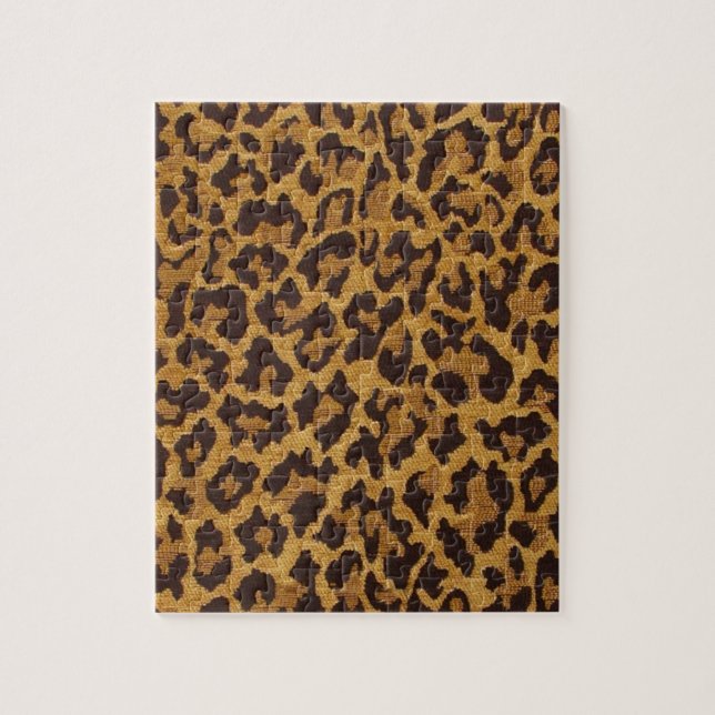 RAB Rockabilly Leopardtryck Brun Guld Pussel (Vertikal)