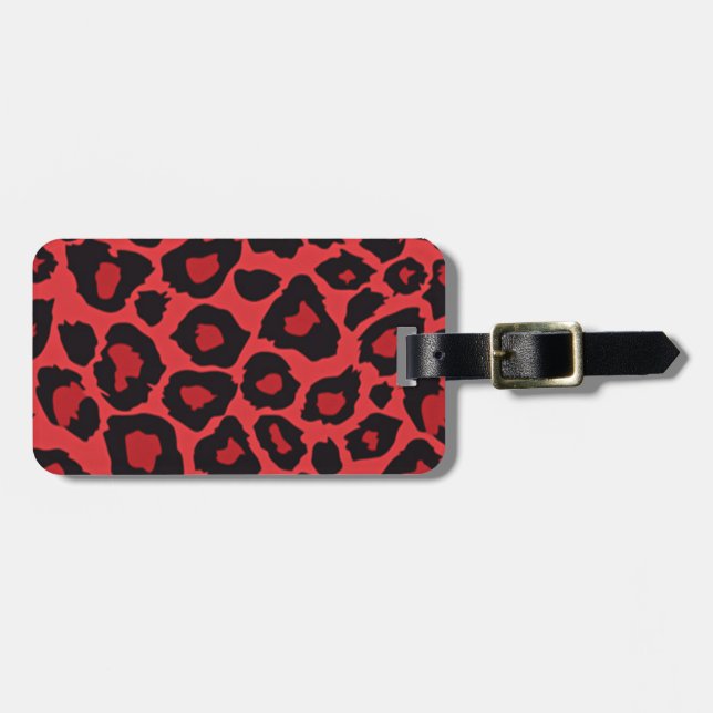 RAB Rockabilly Leopardtryck Röd Svart Bagagebricka (Horisontell Framsida)