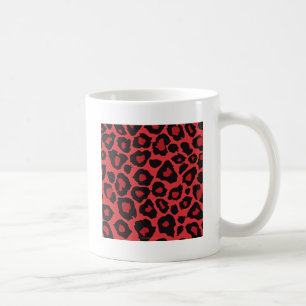 RAB Rockabilly Leopardtryck Röd Svart Kaffemugg