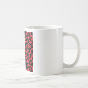RAB Rockabilly Leopardtryck Röd Svart Kaffemugg