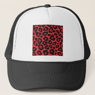 RAB Rockabilly Leopardtryck Röd Svart Truckerkeps