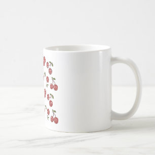 RAB Rockabilly Mycket Körsbär På Vitt Kaffemugg
