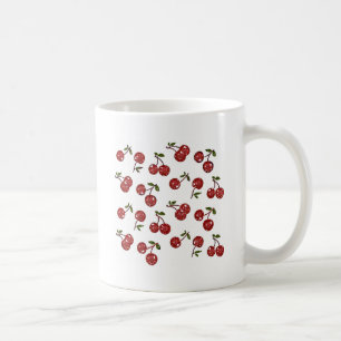 RAB Rockabilly Mycket Körsbär På Vitt Kaffemugg