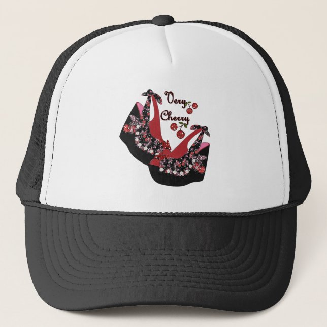 RAB Rockabilly Mycket Körsbär Skor Truckerkeps (Framsida)