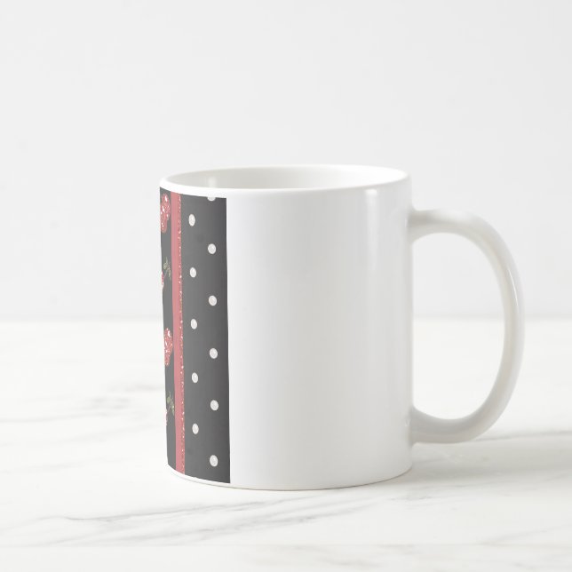 RAB Rockabilly Mycket Körsbär Svart Kaffemugg (Höger)