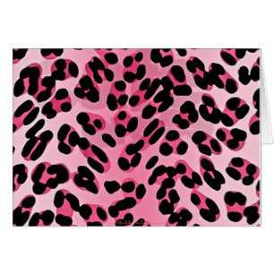 RAB Rockabilly Rosa Cheetah Skriv ut Hälsningskort