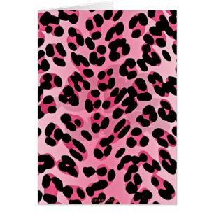 RAB Rockabilly Rosa Cheetah Skriv ut Hälsningskort