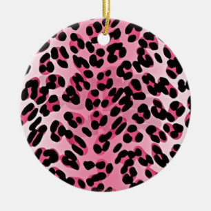 RAB Rockabilly Rosa Cheetah Skriv ut Julgransprydnad Keramik