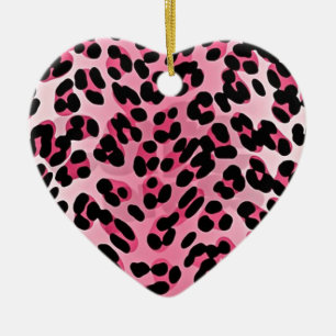 RAB Rockabilly Rosa Cheetah Skriv ut Julgransprydnad Keramik