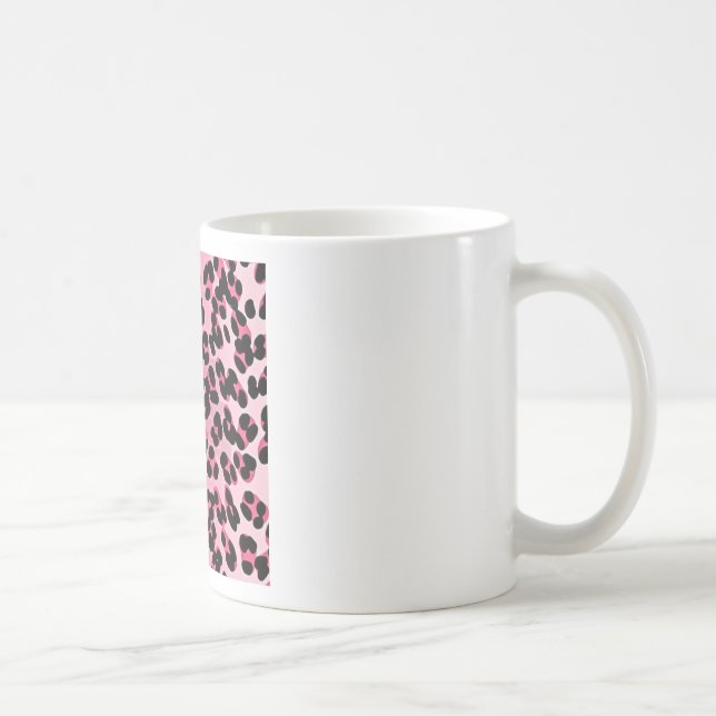 RAB Rockabilly Rosa Cheetah Skriv ut Kaffemugg (Höger)