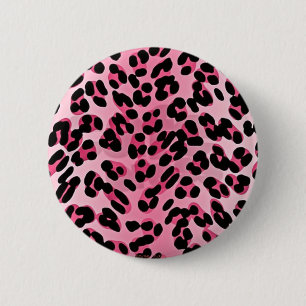 RAB Rockabilly Rosa Cheetah Skriv ut Knapp