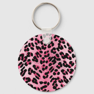 RAB Rockabilly Rosa Cheetah Skriv ut Nyckelring